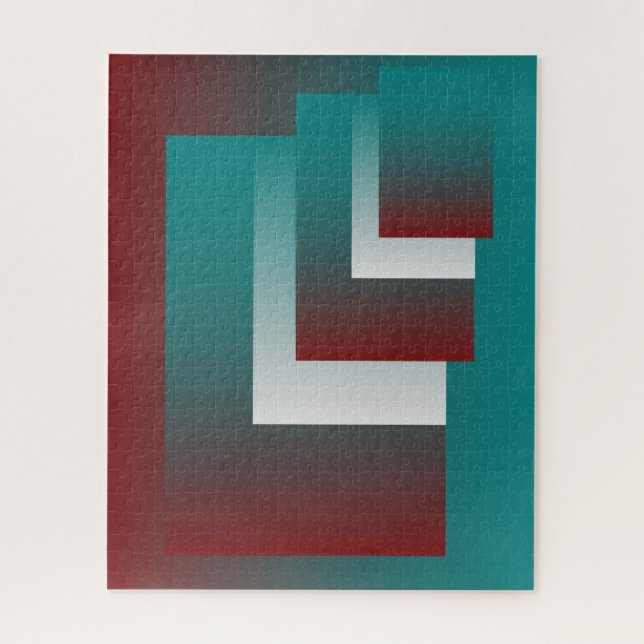 Windows in teal burgundy white jigsaw puzzle (Vertical)