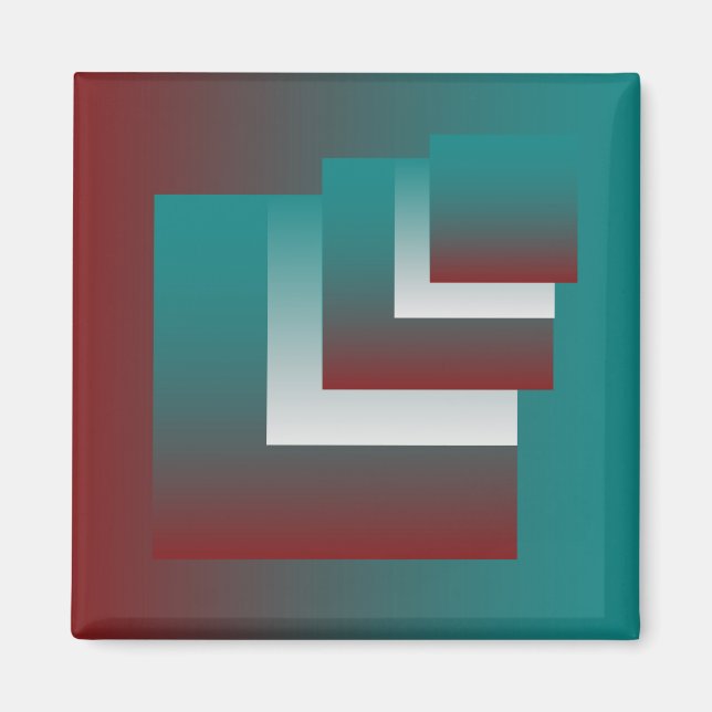 Windows in teal burgundy white magnet (Front)