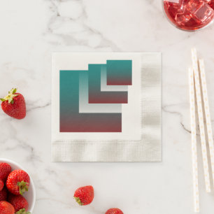 Windows in teal burgundy white napkin