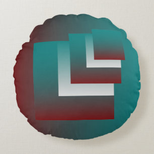 Windows in teal burgundy white round cushion