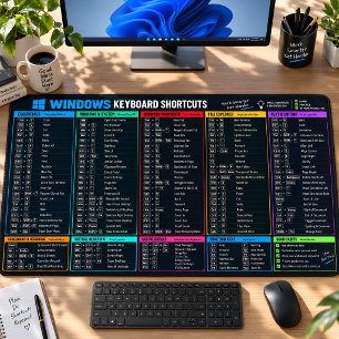 Windows Keyboard Shortcuts Cheat Sheet Desk Mat