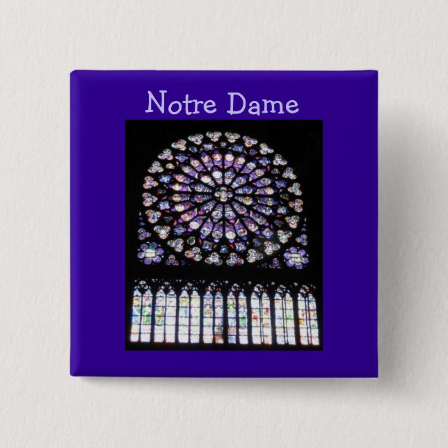 Windows of Notre Dame 15 Cm Square Badge (Front)