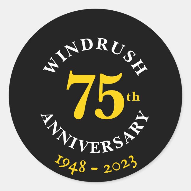 Windrush 75th Anniversary Classic Round Sticker (Front)
