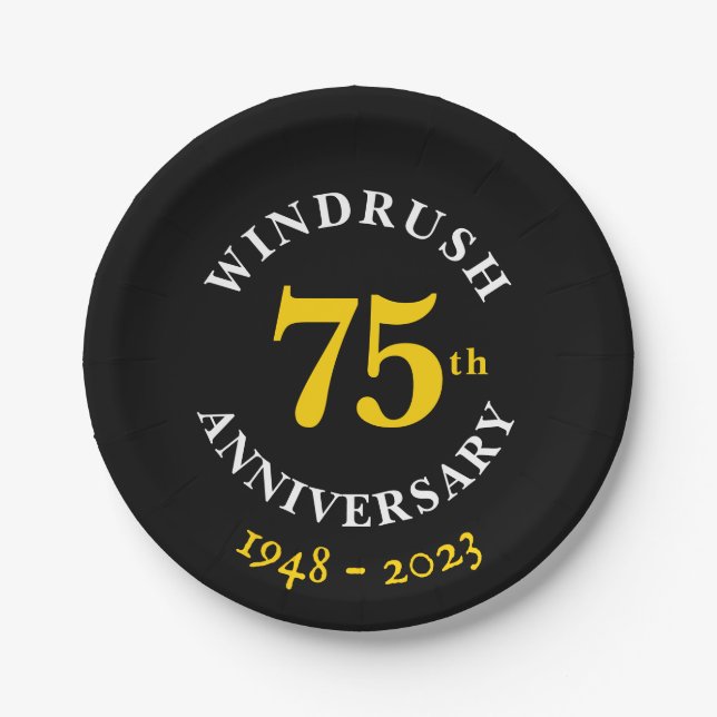 Windrush 75th Anniversary  Paper Plate (Front)