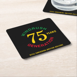 Windrush 75th Anniversary Square Paper Coaster