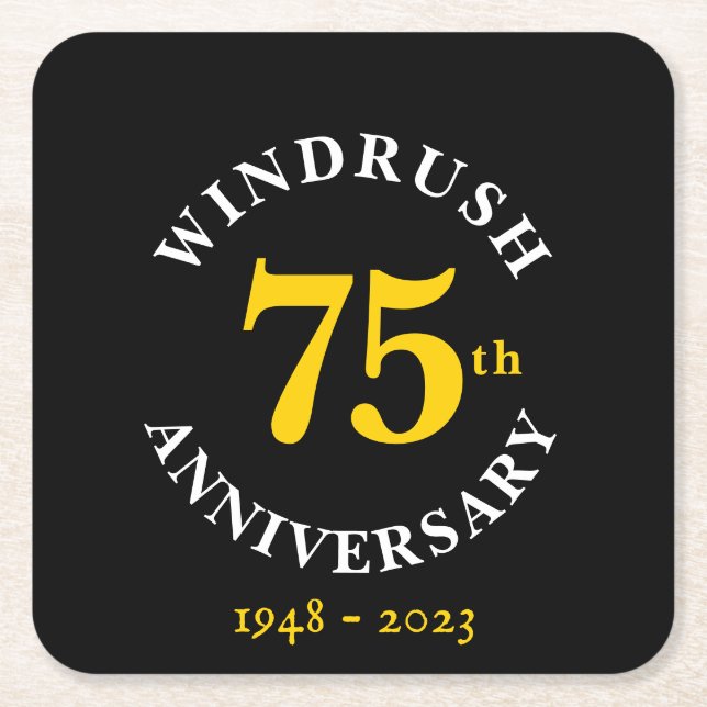 Windrush 75th Anniversary Square Paper Coaster (Front)