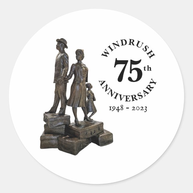 Windrush 75th Anniversary Statue Classic Round Sticker (Front)