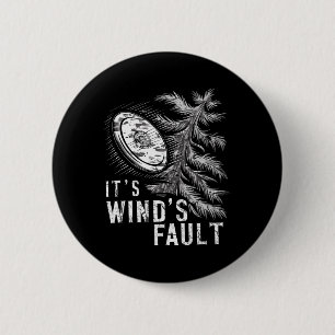 Winds Fault, Funny Vintage Disc Golf 6 Cm Round Badge