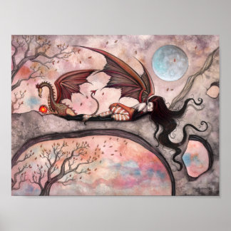Winds of Autumn Gothic Dragon Fairy Vampire Poster