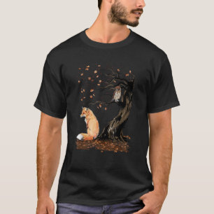 Winds of autumn Sumi e The fox and the Owl T-Shirt