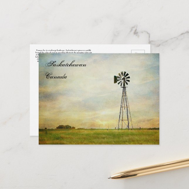 "Winds of Change" Saskatchewan Canada Postcard (Front/Back In Situ)