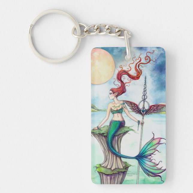 Winds of Ireland Mermaid Fantasy Art Key Ring (Front)