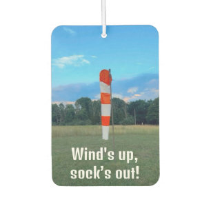 Wind's up,sock’s out, Photo, Funny, Aviation,Cool Car Air Freshener
