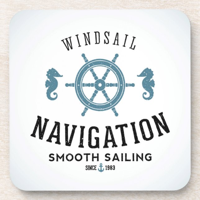 Windsail Navigation Poster Coaster (Front)
