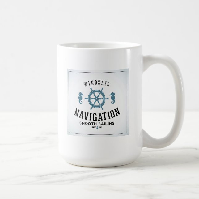 Windsail Navigation Poster Coffee Mug (Right)