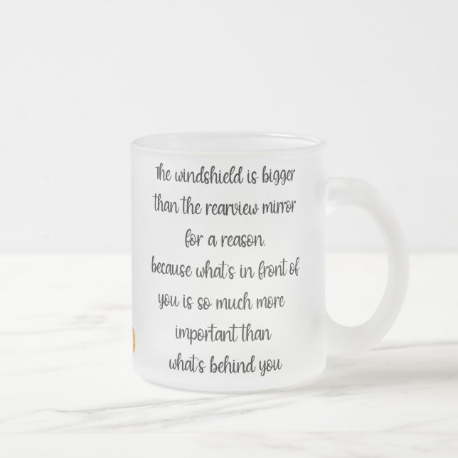 Windshield is Bigger Than the Rearview -Jelly Roll Frosted Glass Coffee Mug (Right)