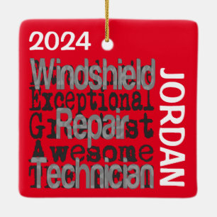 Windshield Repair Technician Extraordinaire CUSTOM Ceramic Ornament