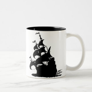 Windship Bends Before a Fresh Breeze Two-Tone Coffee Mug