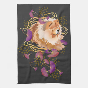 WINDSONG - Chow cascading leaves kitchen towel