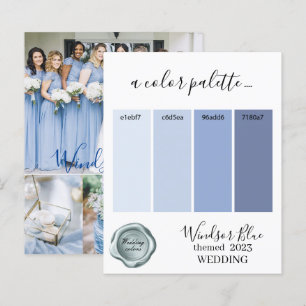 Windsor Blue Wedding colours Palette Card 2023