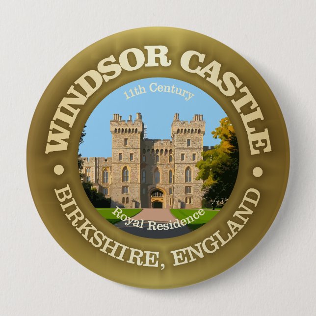 Windsor Castle 10 Cm Round Badge (Front)