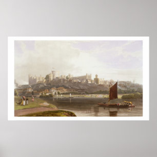 Windsor Castle from the River Meadow on the Thames Poster