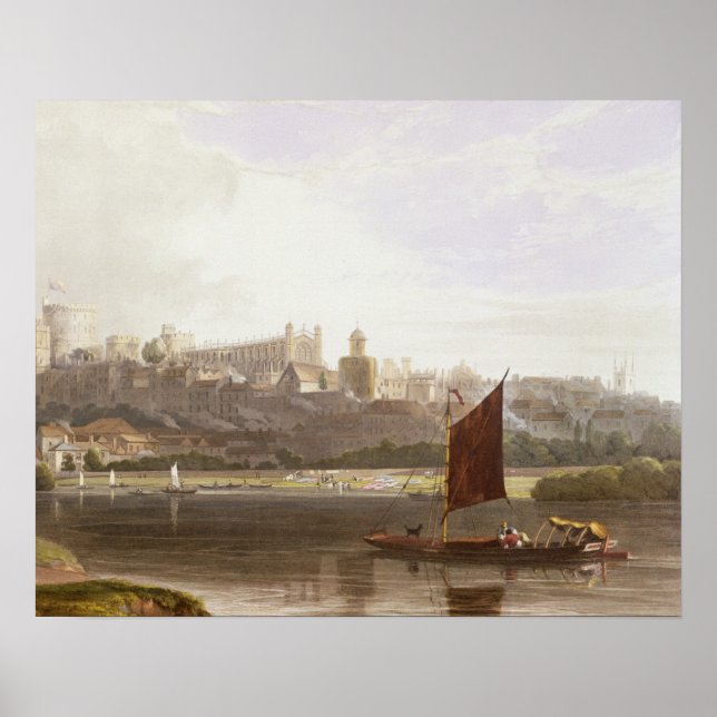 Windsor Castle from the River Meadow on the Thames Poster (Front)
