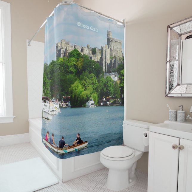 Windsor Castle from the River Thames Shower Curtain (In Situ)