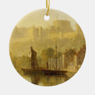 Windsor Castle from the Thames (oil on millboard) Ceramic Tree Decoration
