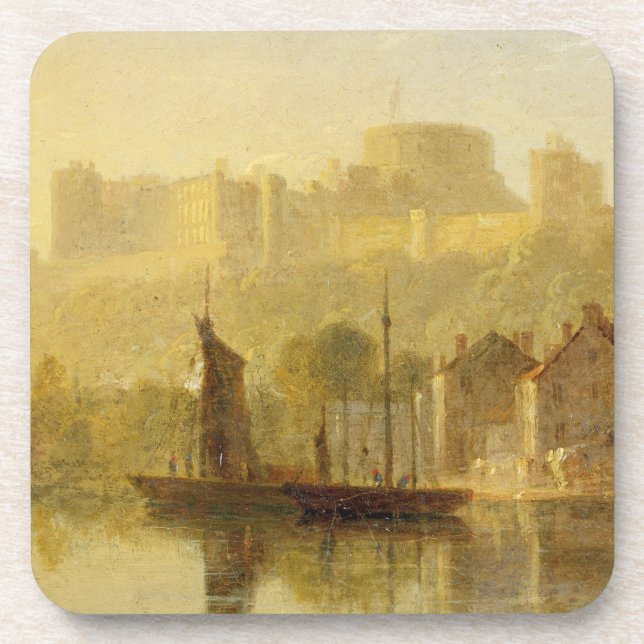 Windsor Castle from the Thames (oil on millboard) Coaster (Front)