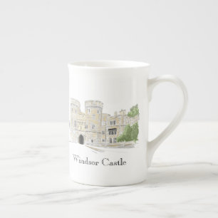 Windsor Castle Iconic Landmark Illustration Bone China Mug