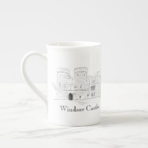 Windsor Castle Iconic Landmark Illustration Bone China Mug