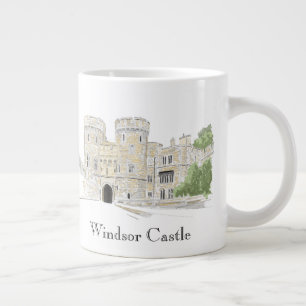 Windsor Castle Iconic Landmark Illustration Large Coffee Mug