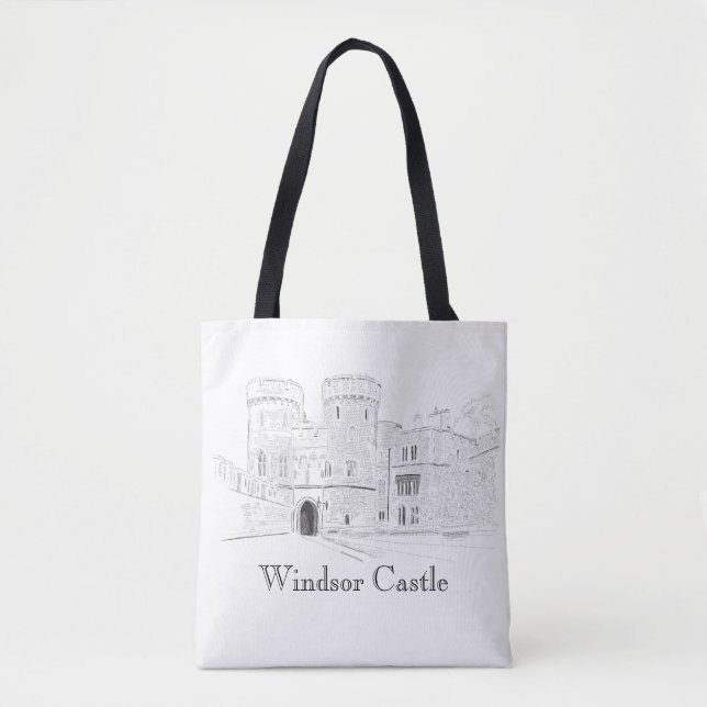 Windsor Castle Iconic Landmark Illustration Tote Bag (Front)