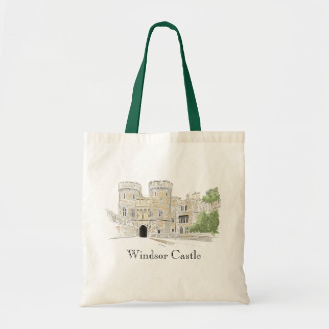 Windsor Castle Iconic Landmark Illustration Tote Bag (Front)