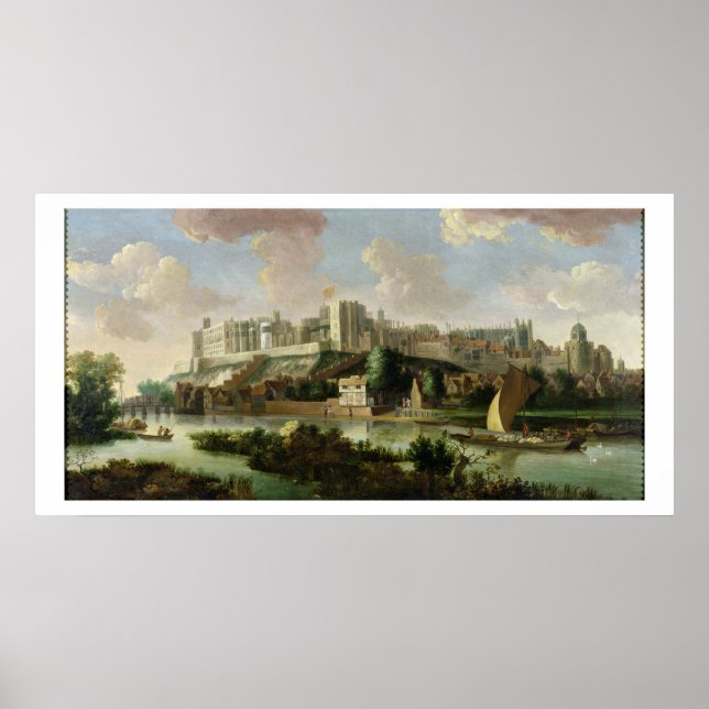 Windsor Castle seen from the Thames, c.1700 (oil o Poster (Front)