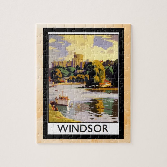Windsor Castle Vintage Travel  Poster Jigsaw Puzzle (Vertical)