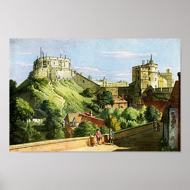Windsor Castle Watercolor Painting Fine Art Print! Poster (Front)