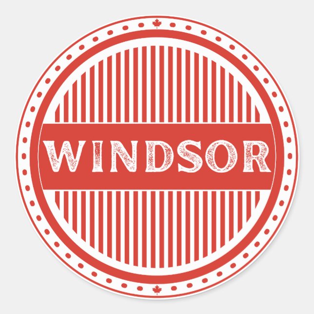 Windsor City Pride Emblem – Canadian Identity Classic Round Sticker (Front)