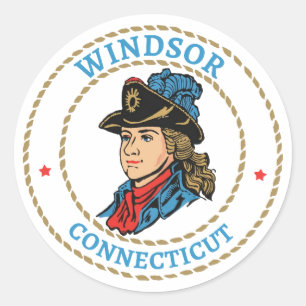 Windsor Connecticut Colonial Classic Round Sticker