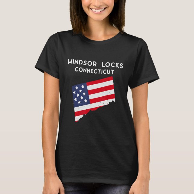 Windsor Locks Connecticut USA State America Travel T-Shirt (Front)
