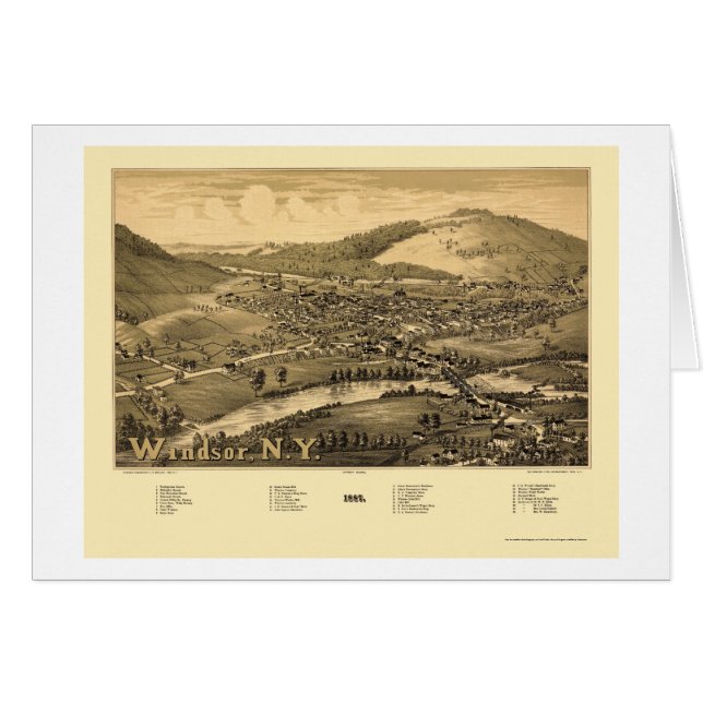 Windsor, NY Panoramic Map - 1887 (Front Horizontal)