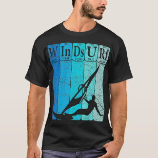 Windsurf Periodic Table Elements Windsurfing Retro T-Shirt