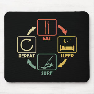 Windsurf Windsurfing Eat Sleep Repeat Retro Mouse Mat