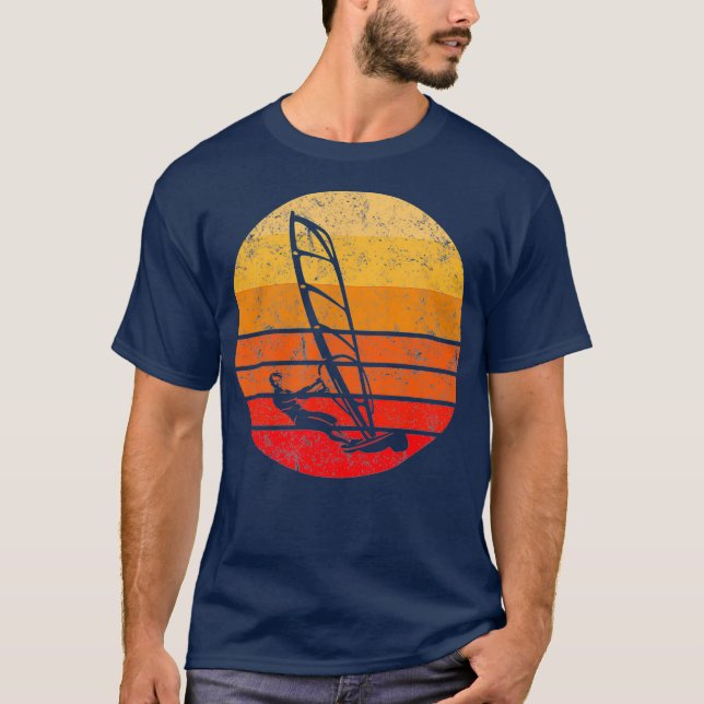 Windsurf Windsurfing  Gift Retro Sunset Vintage T-Shirt (Front)