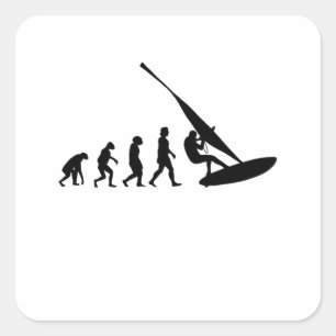 Windsurfer Evolution Windsurfing Surfer Windsurf Square Sticker
