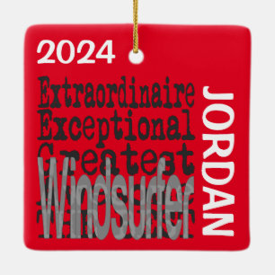 Windsurfer Extraordinaire CUSTOM Ceramic Ornament