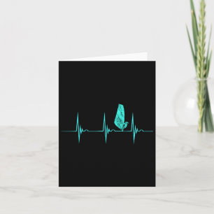 Windsurfer Heartbeat Ekg Pulse Water Sport Windsur Card