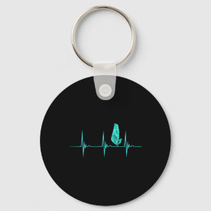 Windsurfer Heartbeat Ekg Pulse Water Sport Windsur Key Ring