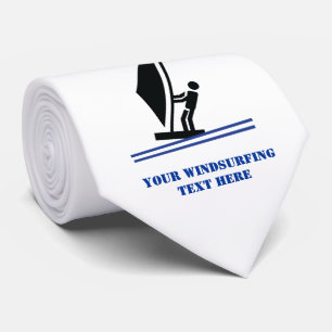 Windsurfer on board black, blue windsurfing custom tie